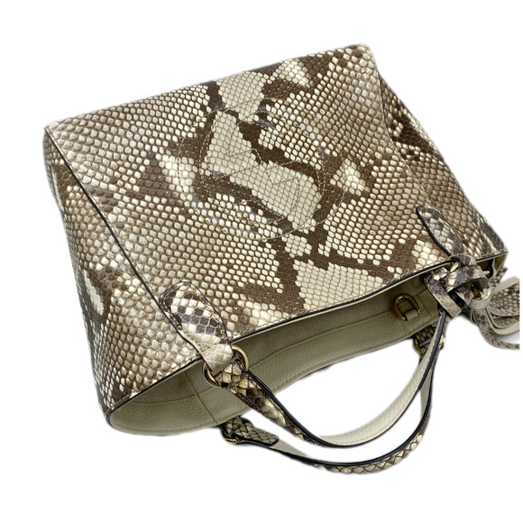 GUCCI Soho Handbag 2WAY Tote Bag Python Beige Brown - Picture 3 of 15